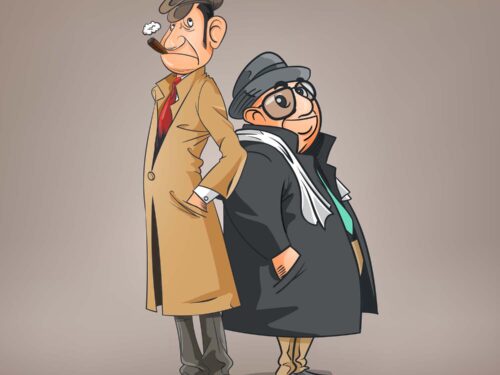 Free Detectives Cartoon Illustration