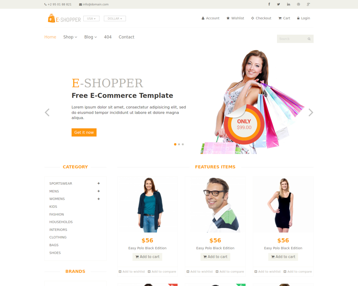 E Shopper Best Free Ecommerce Html Template Thedezign