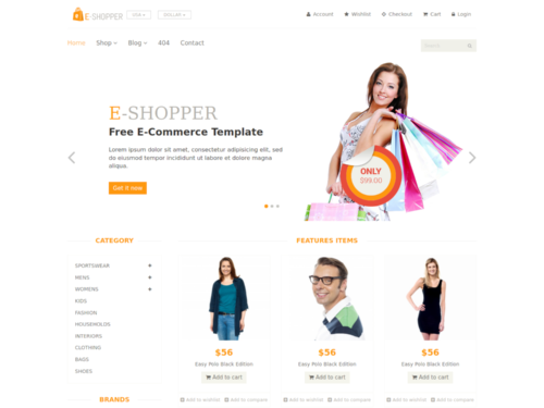 E-Shopper – Best Free eCommerce HTML Template