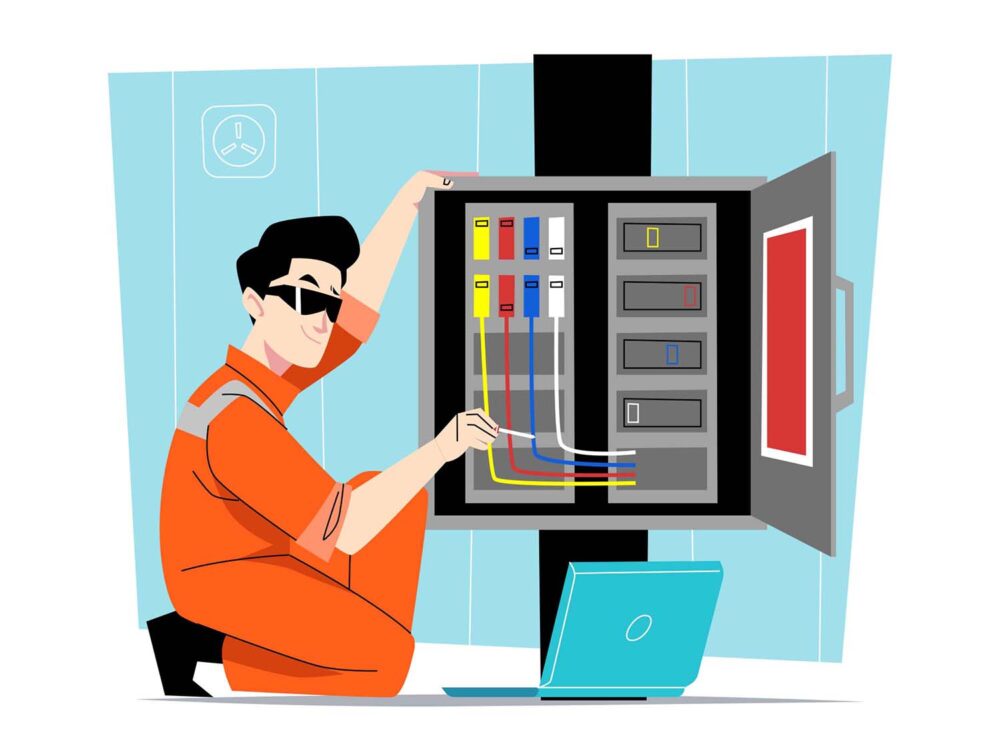 Electrical Technician Vector Illustration