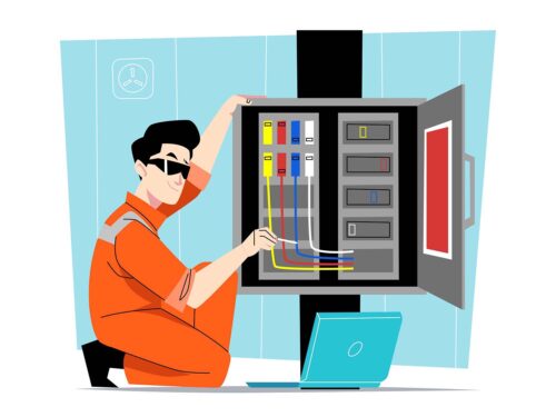 Electrical Technician Vector Illustration