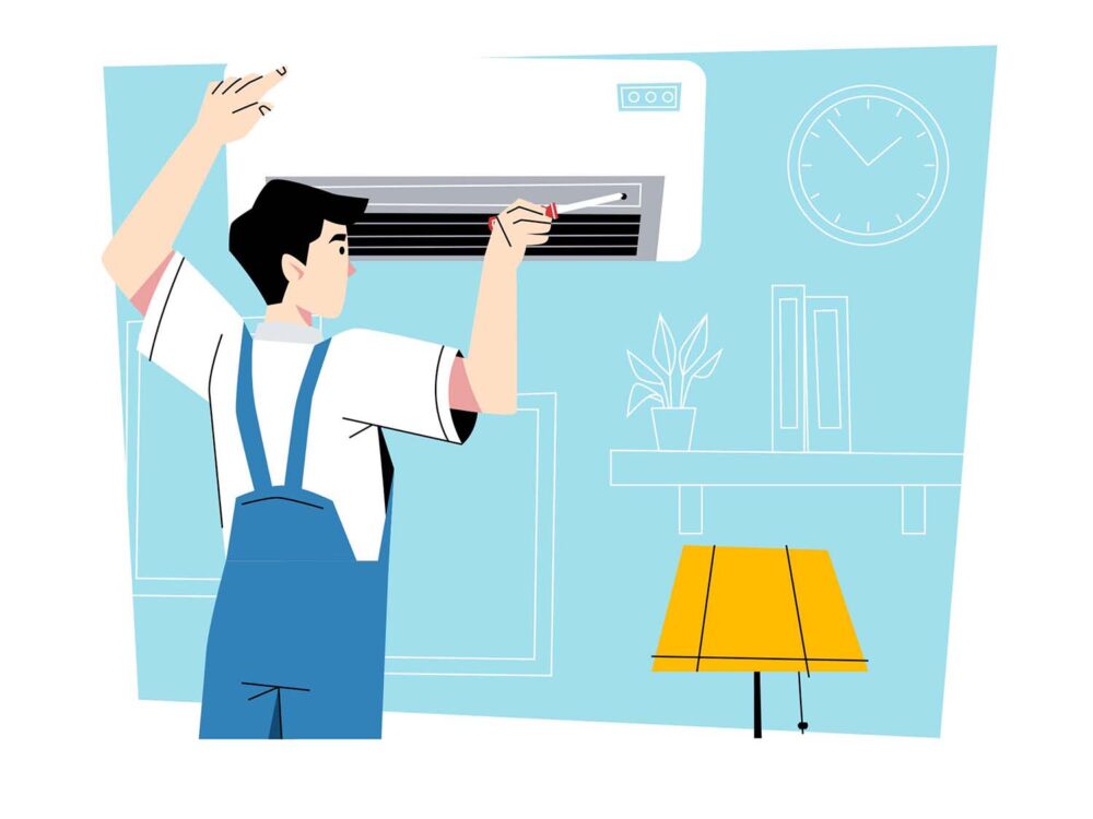 Free AC Technician Illustration