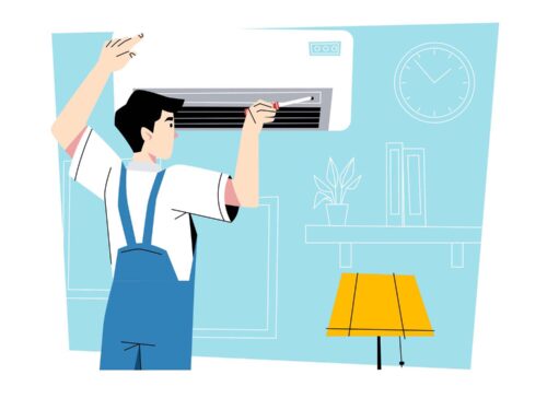 Free AC Technician Illustration