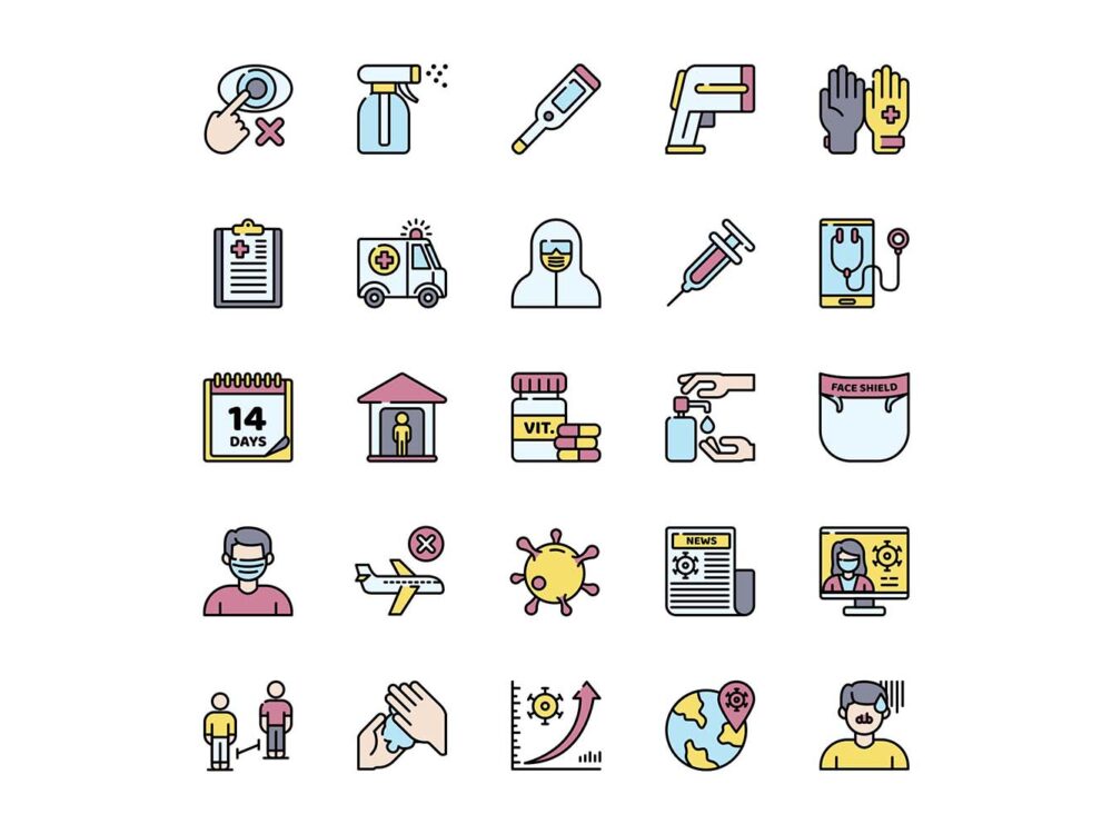Free COVID-19 Protection Measures Vector Icons