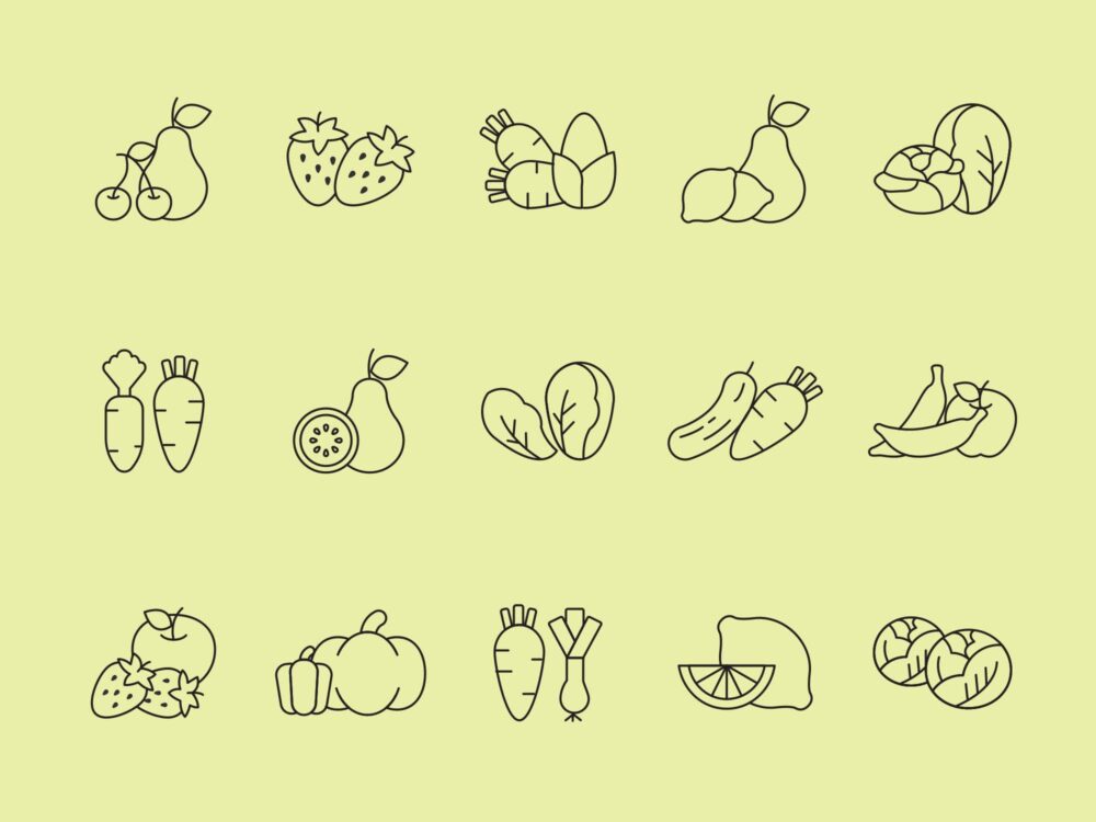 Free Fruit and Vegetables Vector Icons