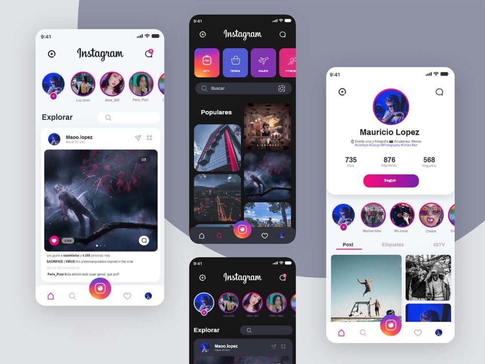 Free Instagram Redesign UI Template