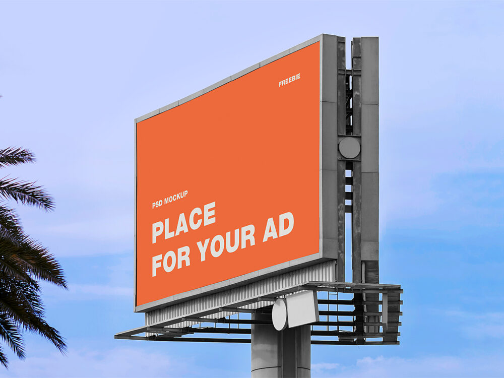 Free Outdoor Advertising Billboard Mockup