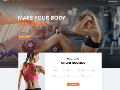 Free PSD Template Landing Page Fitness