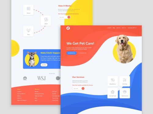 Free Pet Care Landing Page Template