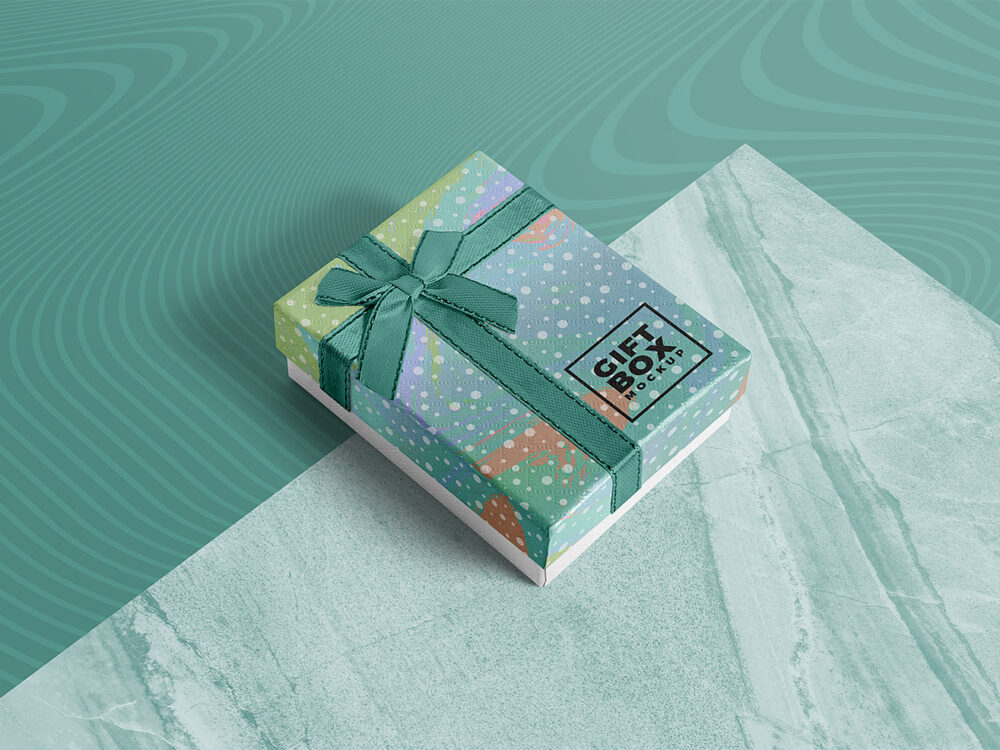 Free Photorealistic Gift Box Mockup