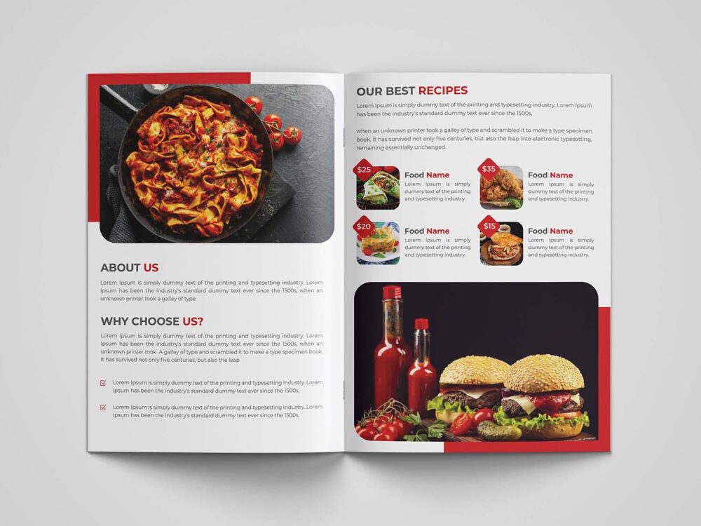 Free Restaurant Bifold Brochure Template