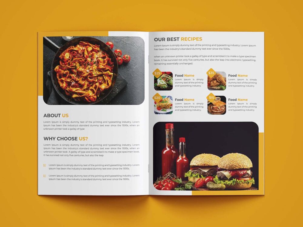 Free Restaurant Bifold Brochure Template