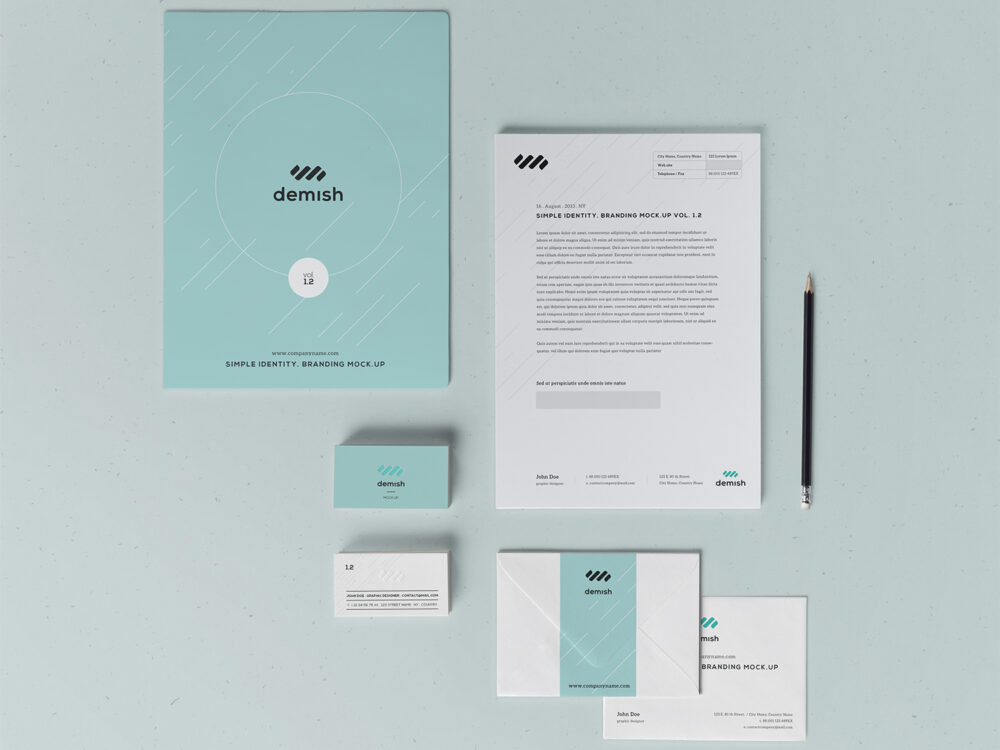 Free Stationery Branding Mockup