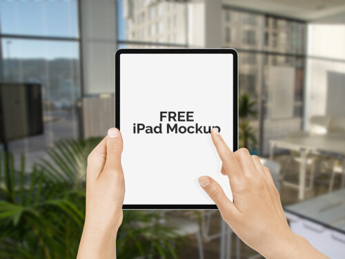 Free iPad Pro 2018 in Hand Mockup