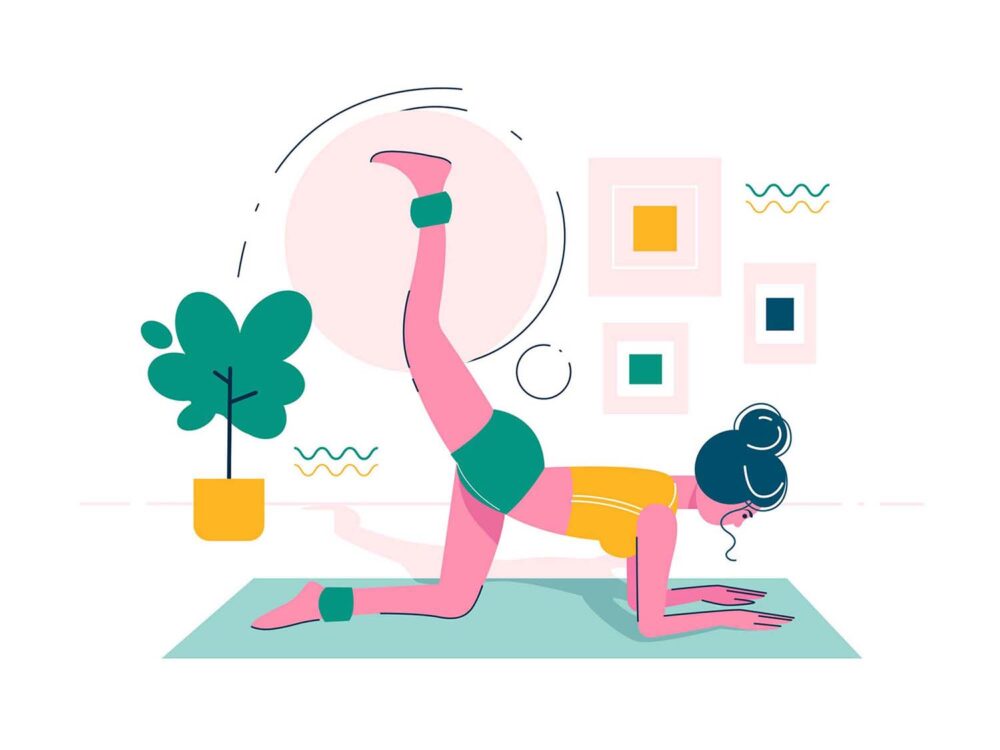 Girl Fitness Vector Illustration
