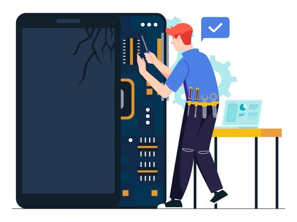 Mobile Fix Vector Illustration