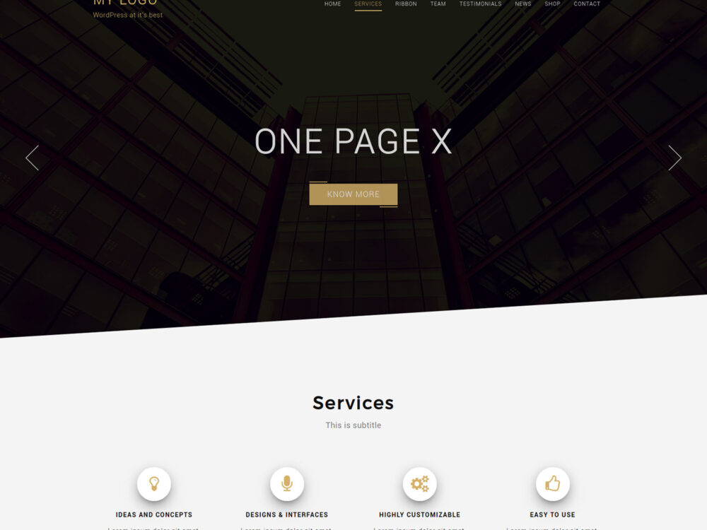 One Page X WordPress Theme