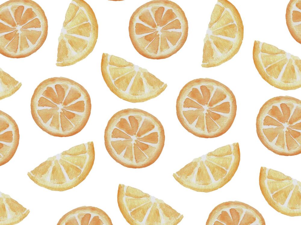 Orange Fruit Watercolor Clipart Patterns