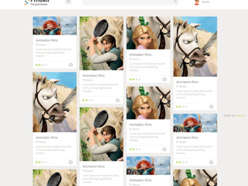 Pinball Responsive Grid Style Blog Flat Web Template