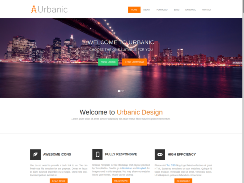 Urbanic – Bootstrap Template