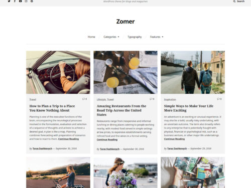 Zomer - Free WordPress Theme