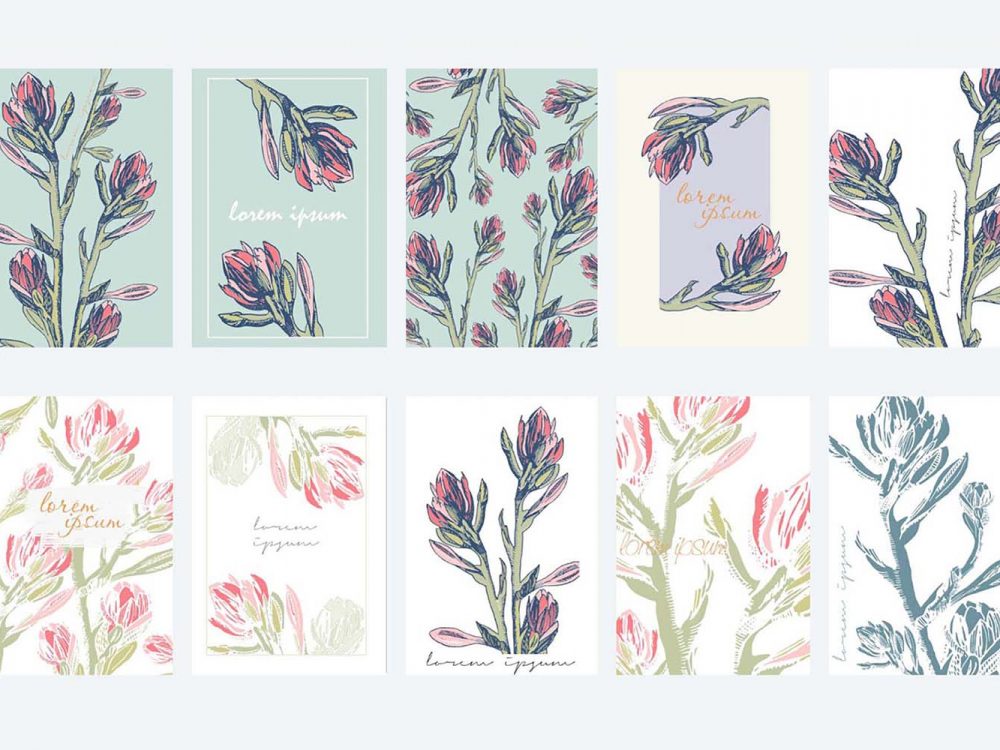 10 Free Floral Card Templates