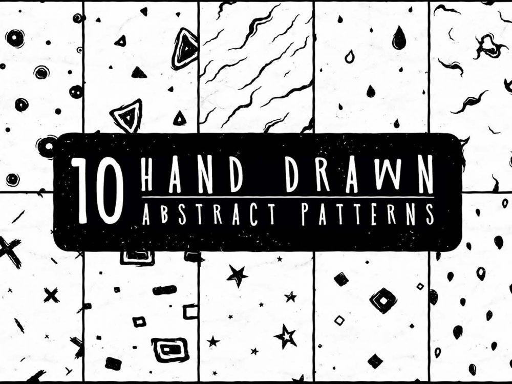 10 Free HandDrawn Abstract Patterns