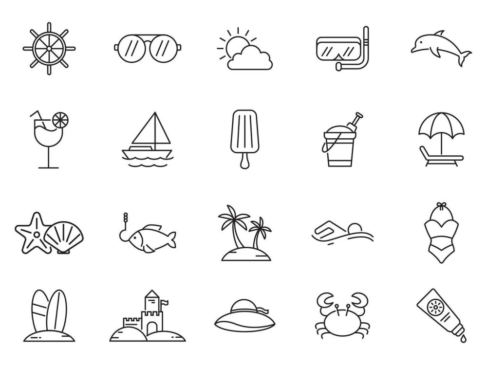 20 Free Beach Vector Icons