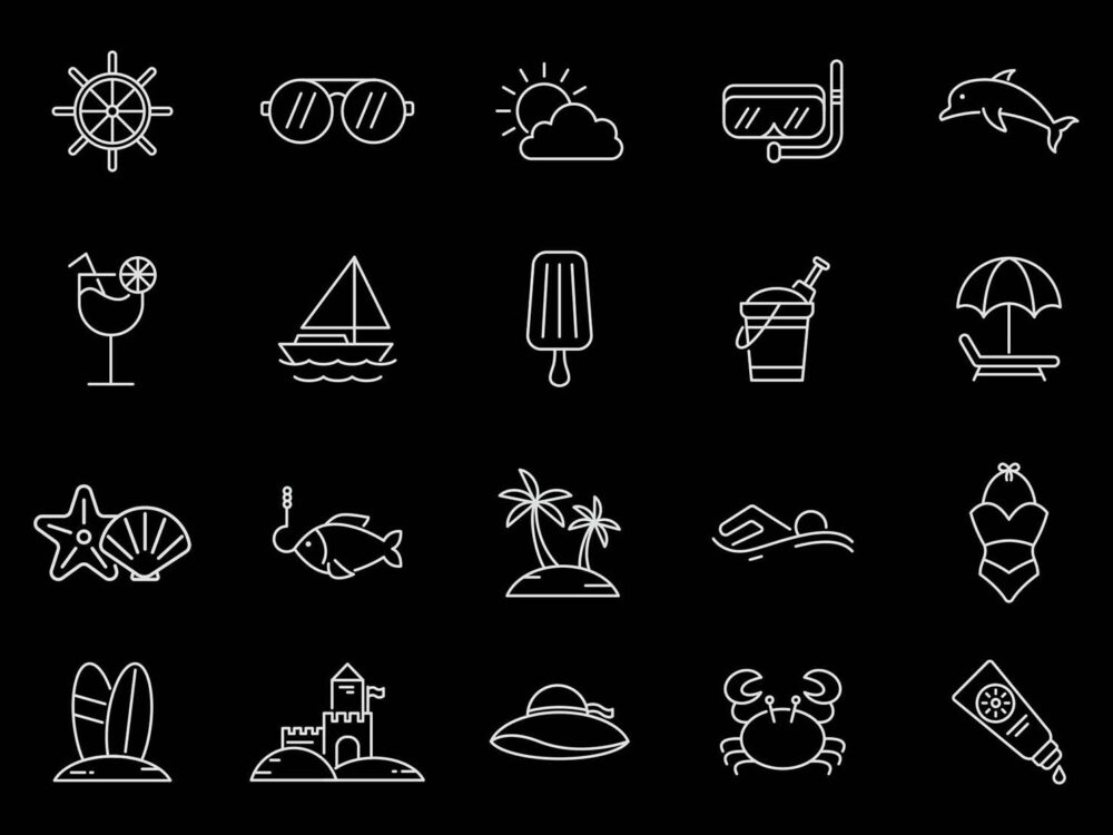 20 Free Beach Vector Icons