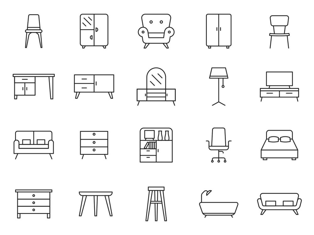 20 Free Furniture Vector Icons