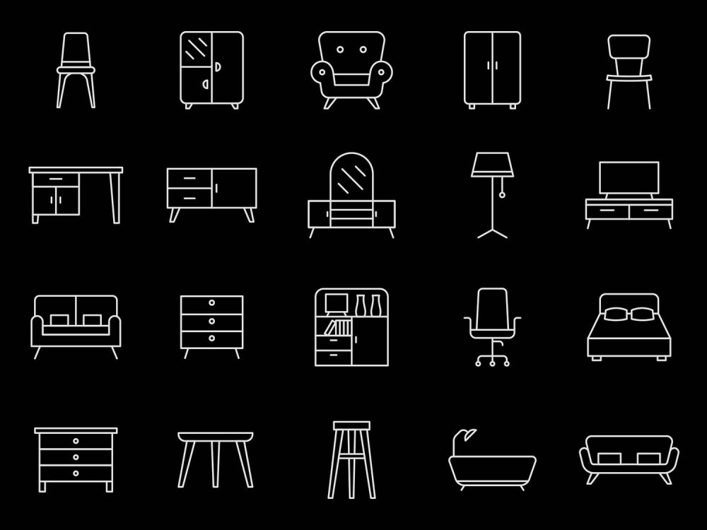 20 Free Furniture Vector Icons