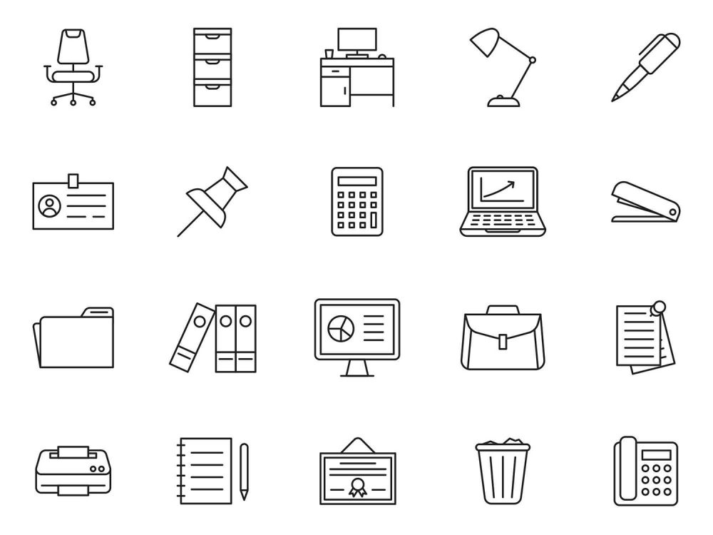 20 Free Office Vector Icons
