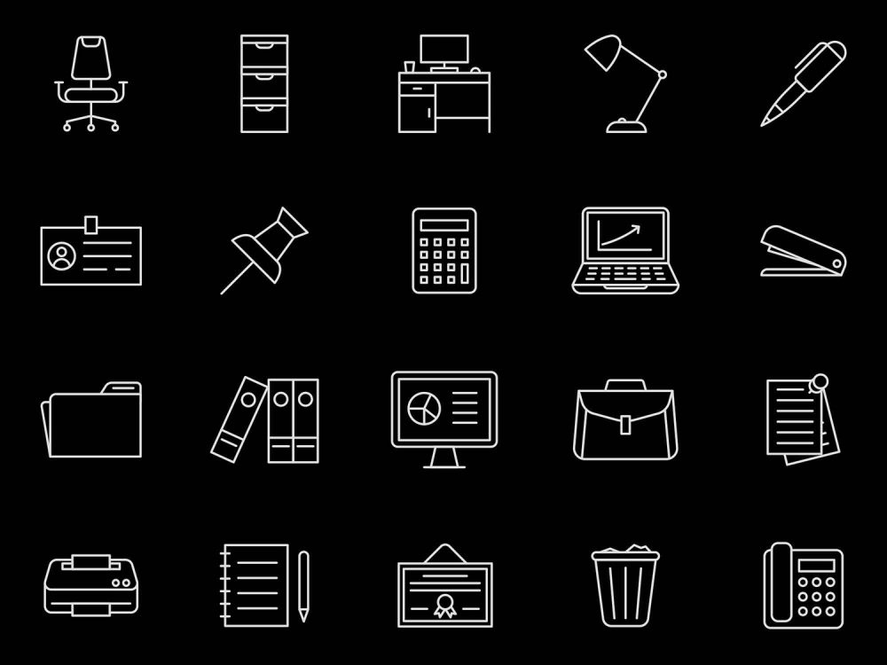 20 Free Office Vector Icons