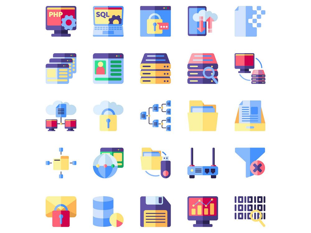 25 Free Database Vector Icons