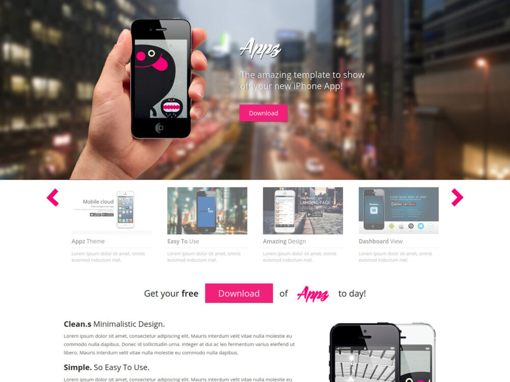 Appz Single Page Responsive Website Template