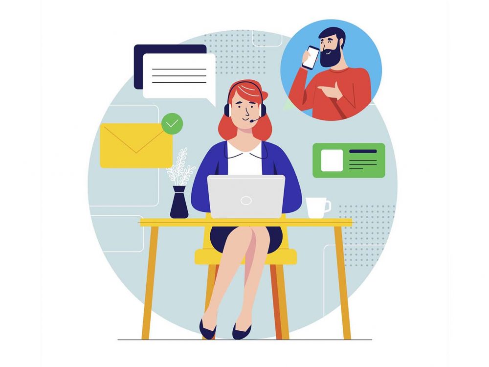 Contact Us Vector Illustration