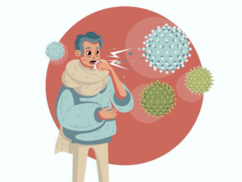 Covid 19 Sick Patient Illustration