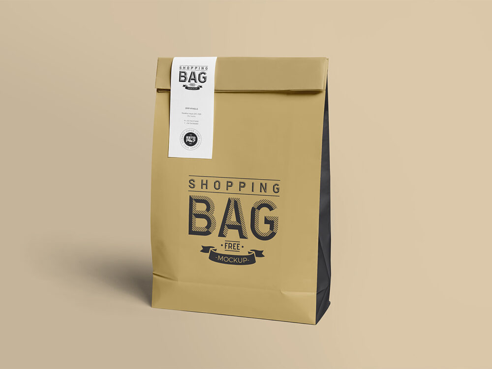 Food Delivery Paper Bag Free Mockup