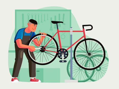 Free Bicycle Mechanic Illustration