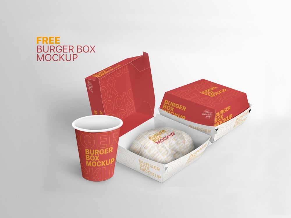 Free Burger Box Mockup