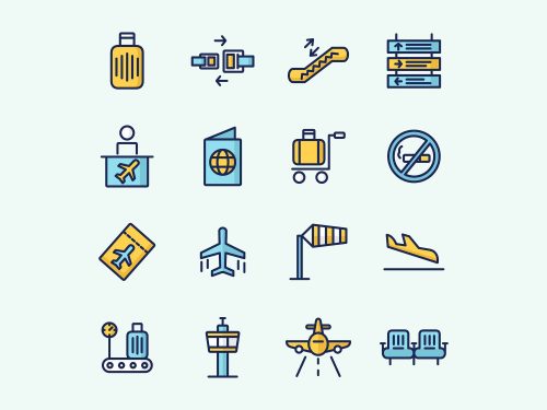 Free Colored Airport Vector Icons
