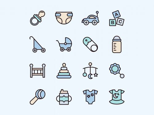 Free Colored Baby Vector Icons