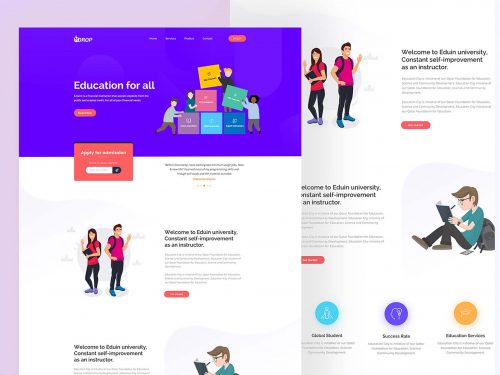 Free Drop Education Website Template