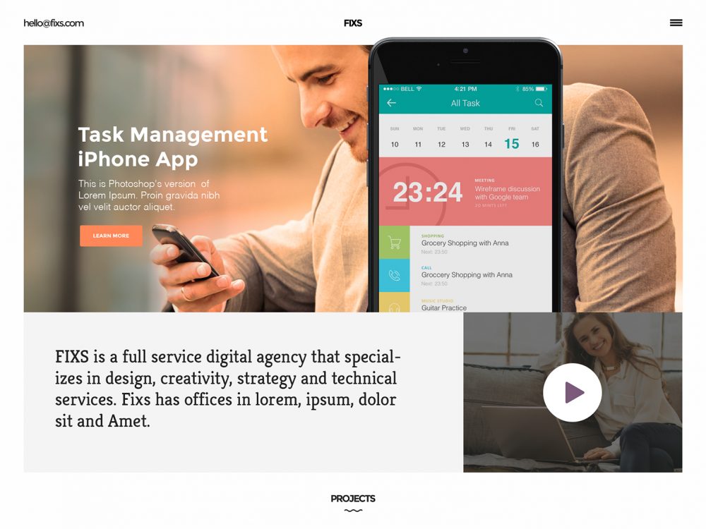 Free Elegant Single Page Website Template