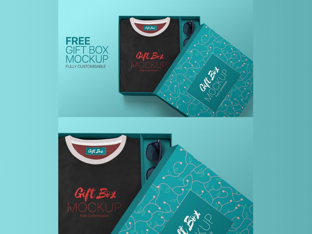 Free Gift Box Mockup