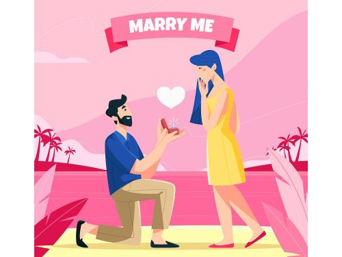 Free Marry Me Vector Illustration