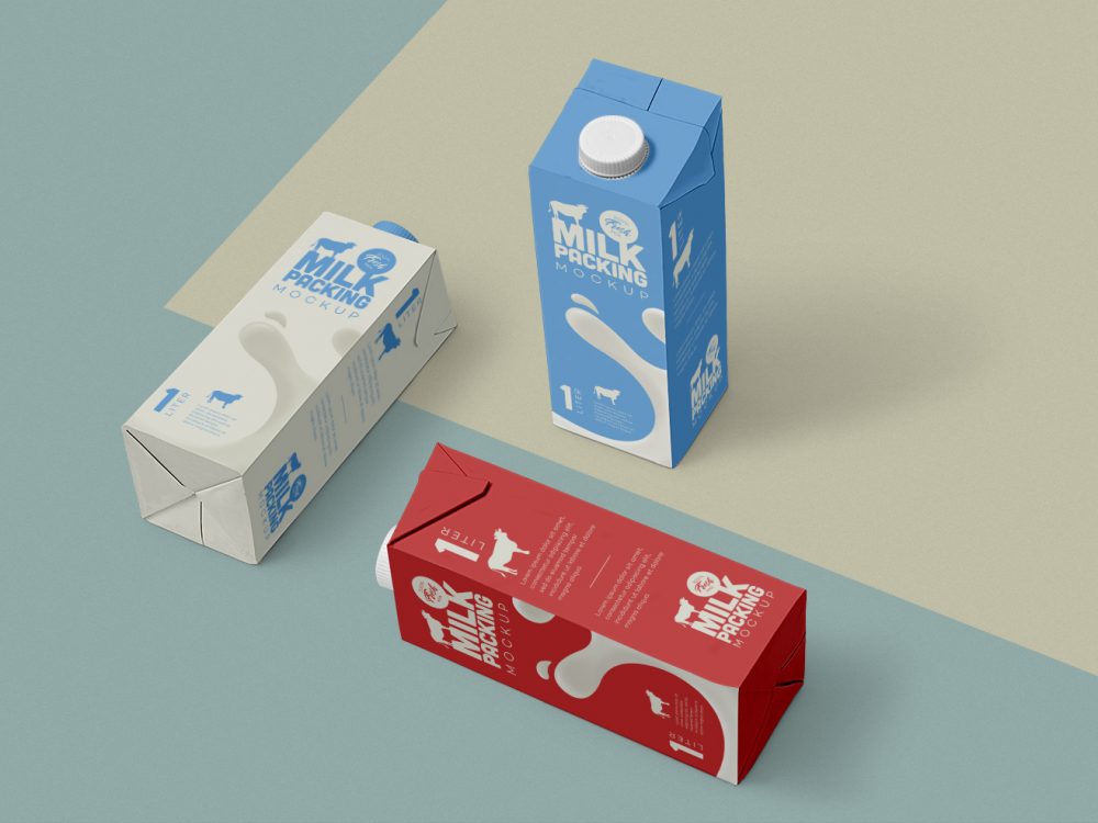 Free Milk Carton Mockup