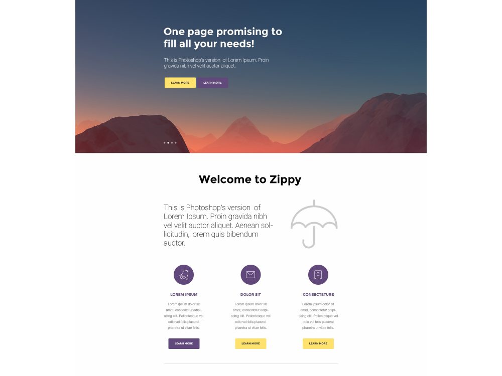 Free One Page Website Template