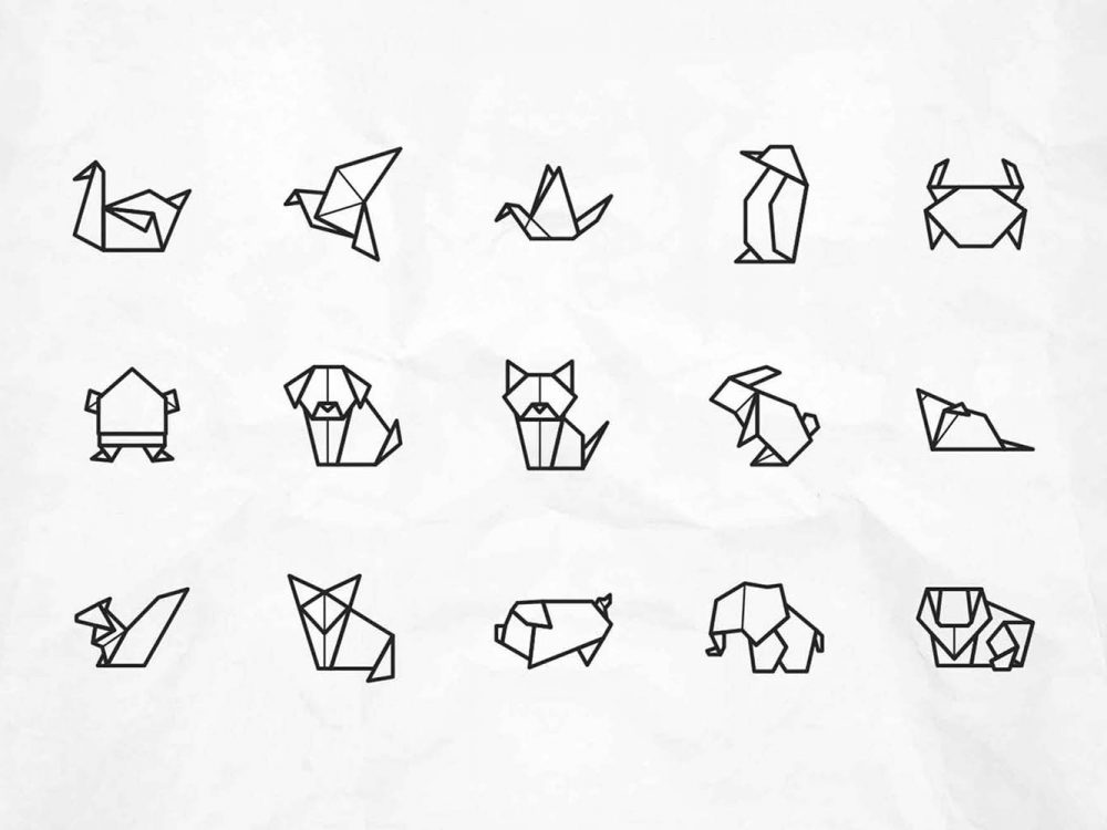 Free Origami Animal Vector Icons