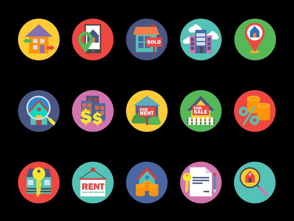 Free Round Real Estate Vector Icons